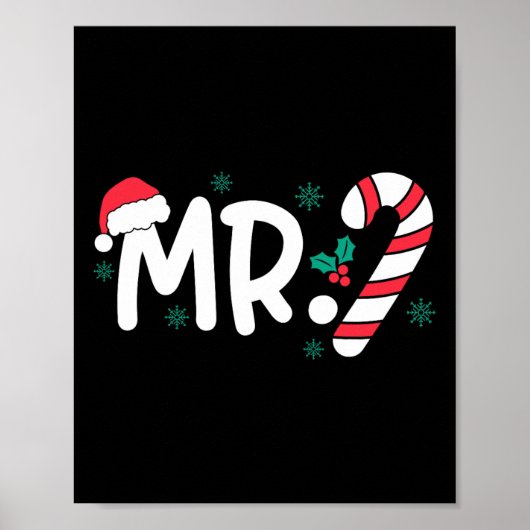 Santa Mr. en Mrs. Candy Cane koppels die overeenko Poster (Voorkant)