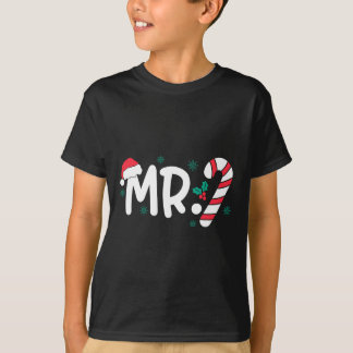 Santa Mr. en Mrs. Candy Cane koppels die overeenko T-shirt