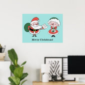 Santa & Mrs Claus aangepast poster (Thuiskantoor)