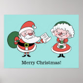Santa & Mrs Claus aangepast poster (Voorkant)