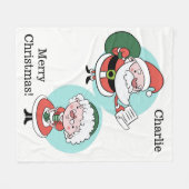 Santa & Mrs Claus aangepaste tekstdekens Fleece Deken (Voorkant (Horizontaal))