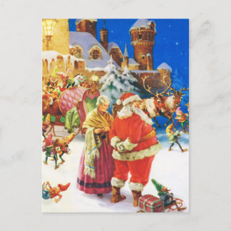 Santa & Mrs Claus, Christmas Eve, The North Pole Feestdagenkaart