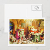 Santa & Mrs Claus & de Elfen Bekijk zijn lijst Feestdagenkaart (Voorkant / Achterkant)