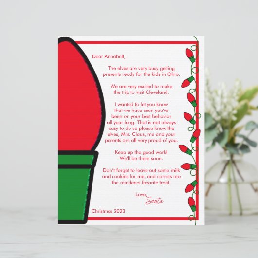 Santa & Mrs Claus Letter Papieren Blad (Staand voorkant)