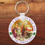 Santa & Mrs Claus op de Noordpool Sleutelhanger (Voorkant)