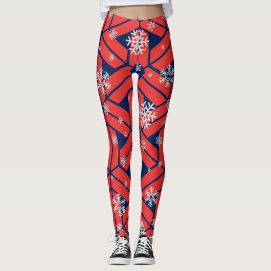 Santa Mrs Claus Schattigee Leuke Kerstlegging Leggings (Voorkant)
