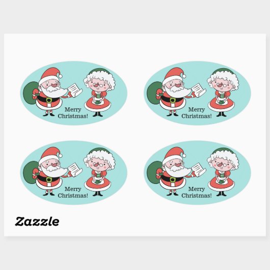 Santa & Mrs Claus stickers (Vel)