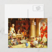 Santa & Mrs Claus & the Elves Bake Cookies Feestdagenkaart (Voorkant / Achterkant)