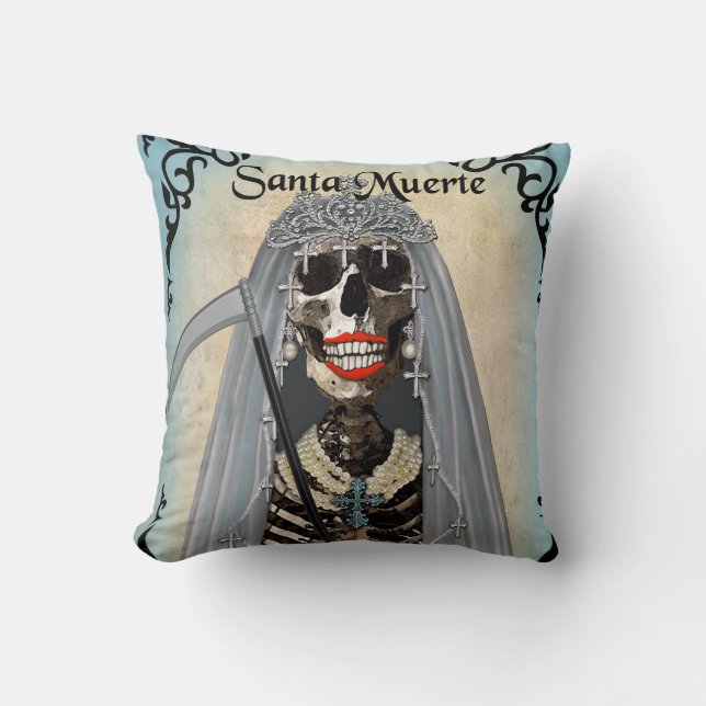Santa Muerte Art Pillow Kussen (Voorkant)