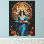 Santa Muerte Canvas Afdruk (Insitu (Houten vloer))
