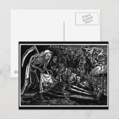 Santa Muerte en de Soldier c. 1951 Mexico Feestdagenkaart (Voorkant / Achterkant)