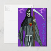 Santa Muerte Feestdagenkaart (Voorkant / Achterkant)