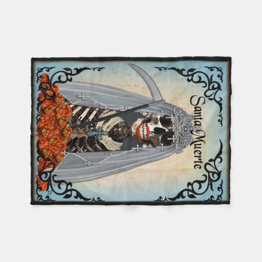 Santa Muerte Fleece Blanket, klein (Voorkant (Horizontaal))