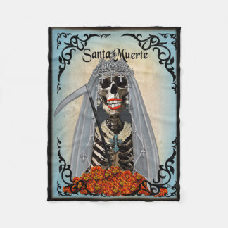 Santa Muerte Fleece Blanket, klein