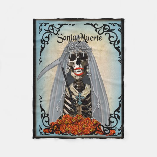 Santa Muerte Fleece Blanket, klein Deken (Voorkant)