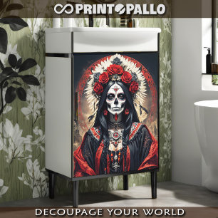 Santa Muerte in traditionele horror kostuum Tissuepapier