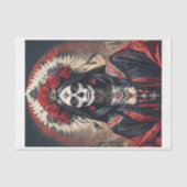 Santa Muerte in traditionele horror kostuum Tissuepapier (Voorkant)