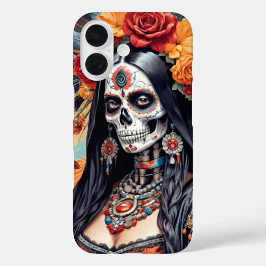 Santa Muerte in traditionele klederdracht Case-Mate iPhone Case (Achterkant)