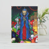 Santa Muerte INVITATIONS Day of the Dead Kaart (Staand voorkant)