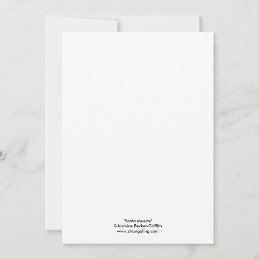 Santa Muerte INVITATIONS Day of the Dead Kaart (Achterkant)