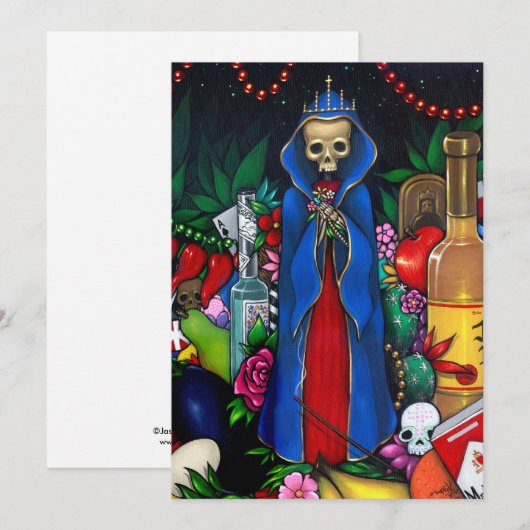 Santa Muerte INVITATIONS Day of the Dead Kaart (Voorkant / Achterkant)
