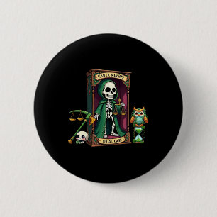 Santa Muerte met groene mantel Hulp met juridische Ronde Button 5,7 Cm
