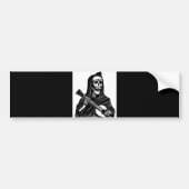 Santa Muerte met Guitar ongeveer begin jaren 1900 Bumpersticker (Voorkant)