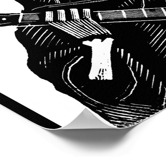 Santa Muerte met Guitar ongeveer begin jaren 1900 Poster (Hoek)