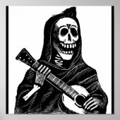 Santa Muerte met Guitar ongeveer begin jaren 1900 Poster (Voorkant)