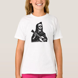 Santa Muerte met Guitar ongeveer begin jaren 1900 T-shirt