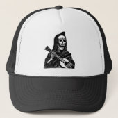 Santa Muerte met Guitar ongeveer begin jaren 1900 Trucker Pet (Voorkant)