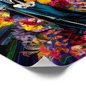 Santa Muerte met Kleurrijk Licht Poster (Hoek)