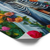 Santa Muerte met Kleurrijke Bloemen Poster (Hoek)