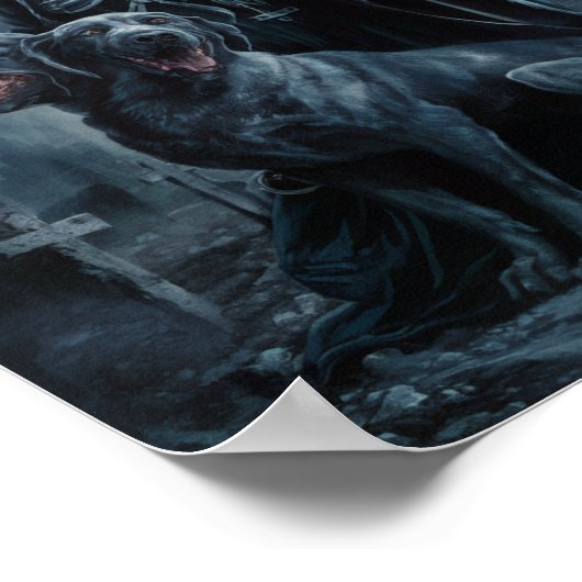 Santa Muerte met Two Headed Dog Poster (Hoek)