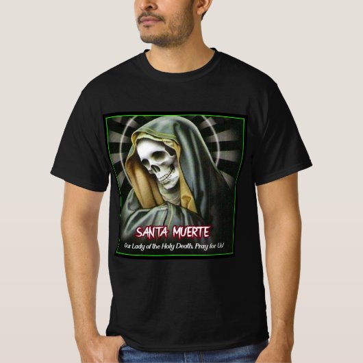 Santa Muerte (Mexicaanse godheid) Halloween Pride T-shirt (Voorkant)