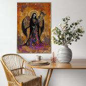 Santa Muerte Mystical Surreal Abstract Portrait Poster