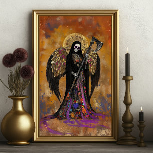 Santa Muerte Mystieke Surrealistische Abstracte Po Poster