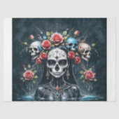 Santa Muerte Rijzende Decoupage Tissuepapier (Voorkant)