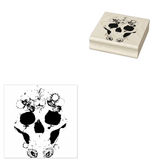 Santa Muerte Rubberstempel (Gestempeld)