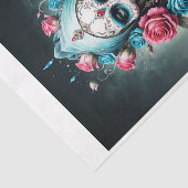 Santa Muerte schedel in bloemen - Lady Death Tissuepapier (Detail)
