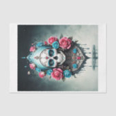 Santa Muerte schedel in bloemen - Lady Death Tissuepapier (Voorkant)