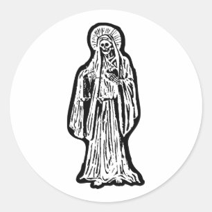 Santa Muerte Statue Ronde Sticker