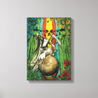 Santa Muerte Tarot - De wereld Canvas Afdruk