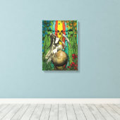 Santa Muerte Tarot - De wereld Canvas Afdruk (Insitu (Houten vloer))