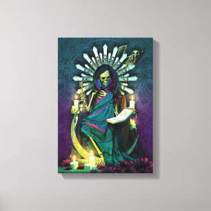 Santa Muerte Tarot - Hoge Priestess Canvas Afdruk