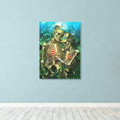 Santa Muerte Tarot - Twee bekertjes Canvas Afdruk (Insitu (Houten vloer))