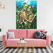 Santa Muerte Tarot - Twee bekertjes Canvas Afdruk (Insitu (Woonkamer))