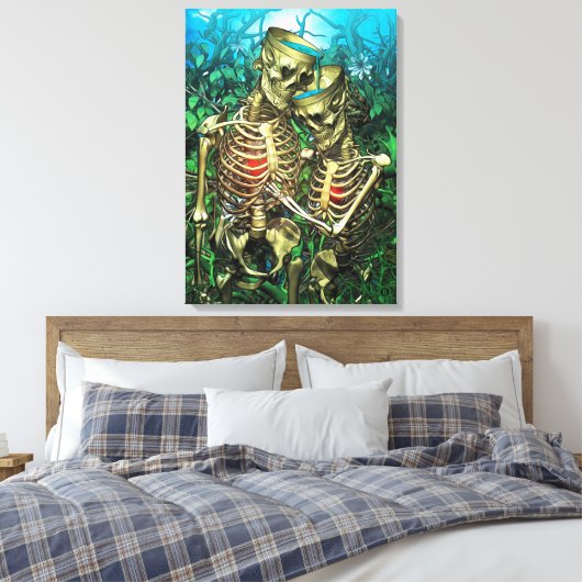 Santa Muerte Tarot - Twee bekertjes Canvas Afdruk (Insitu (Slaapkamer))
