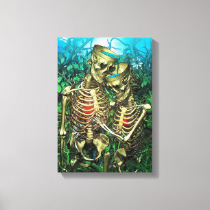 Santa Muerte Tarot - Twee bekertjes Canvas Afdruk