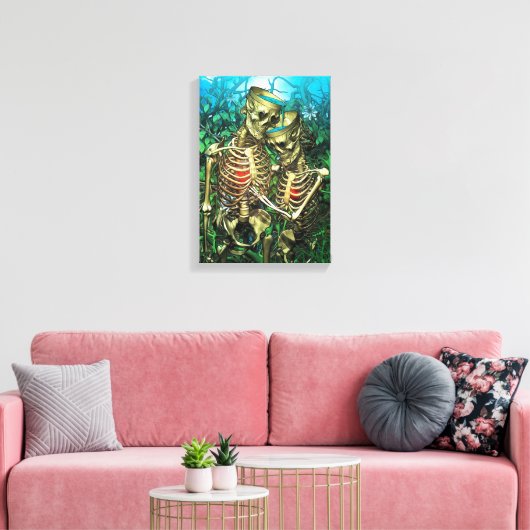Santa Muerte Tarot - Twee bekertjes Canvas Afdruk (Insitu (Woonkamer))